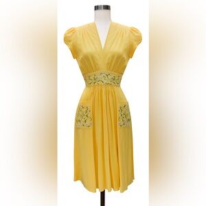 Trashy Diva Daisy Mae Yellow Embroidered Dress size 8